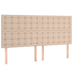 Sommier tapissier matelas LED Cappuccino 160x200 cm Similicuir