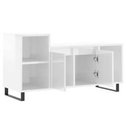 Meuble TV Blanc brillant 100x35x55 cm Bois d'ingénierie