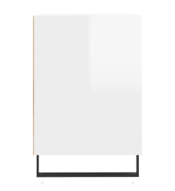 Meuble TV Blanc brillant 100x35x55 cm Bois d'ingénierie