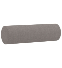 Canapé 3 places avec oreillers décoratifs taupe 180 cm tissu