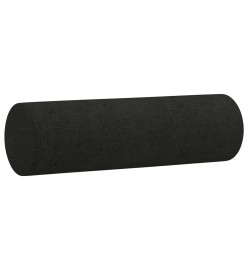 Ensemble de canapés 2 pcs avec coussins noir tissu