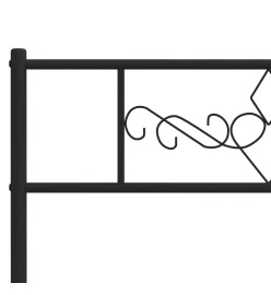 Cadre de lit métal avec tête de lit noir 107x203 cm