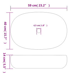 Vasque à poser multicolore ovale 59x40x14 cm céramique
