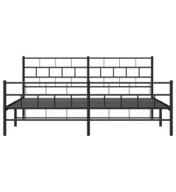 Cadre de lit métal avec tête de lit/pied de lit noir 183x213 cm