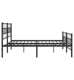 Cadre de lit métal avec tête de lit/pied de lit noir 183x213 cm