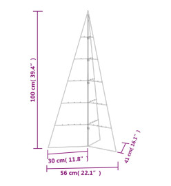 Arbre de Noël en métal pour décoration noir 100 cm