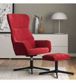 Chaise de relaxation avec tabouret Bordeaux Velours