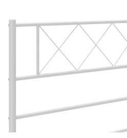 Cadre de lit métal avec tête de lit blanc 107x203 cm