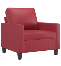 Fauteuil avec repose-pied Rouge bordeaux 60 cm Similicuir