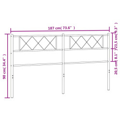 Tête de lit métal blanc 180 cm