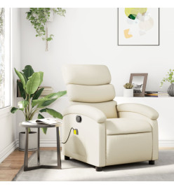 Fauteuil inclinable de massage Crème Similicuir