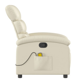 Fauteuil inclinable de massage Crème Similicuir