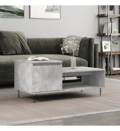 Table basse Gris béton 100x50x45 cm Bois d'ingénierie