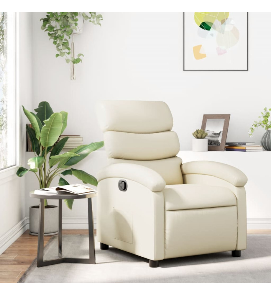 Fauteuil inclinable Crème Similicuir