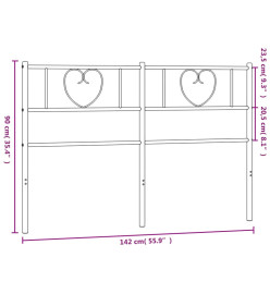Tête de lit métal blanc 135 cm