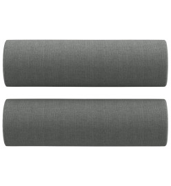 Canapé 3 places avec oreillers gris foncé 180 cm tissu