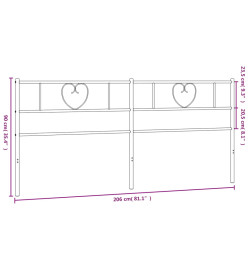 Tête de lit métal blanc 200 cm