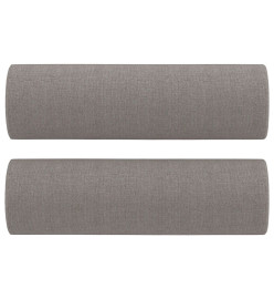 Ensemble de canapés 2 pcs avec coussins taupe tissu