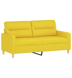 Ensemble de canapés 2 pcs avec coussins Jaune clair Tissu