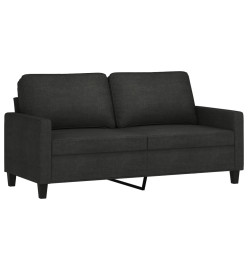 Ensemble de canapés 2 pcs avec coussins Noir Tissu