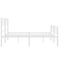 Cadre de lit métal avec tête de lit/pied de lit blanc 135x190cm