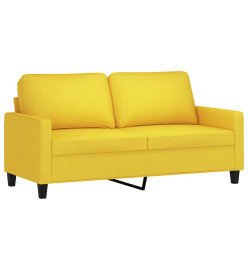 Ensemble de canapés 3 pcs avec coussins Jaune clair Tissu