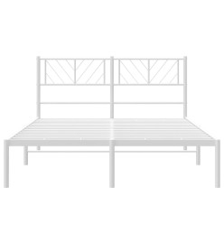 Cadre de lit métal avec tête de lit blanc 135x190 cm