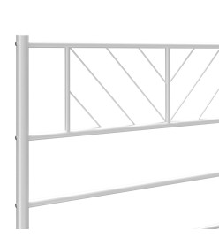 Cadre de lit métal avec tête de lit blanc 135x190 cm