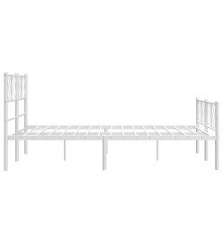 Cadre de lit métal avec tête de lit/pied de lit blanc 140x190cm