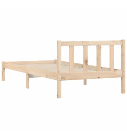 Cadre de lit 90x190 cm simple bois massif de pin