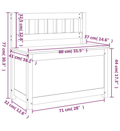 Banc Blanc 80x41x77 cm Bois de pin massif