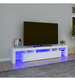 Meuble TV avec lumières LED Blanc 200x36,5x40 cm