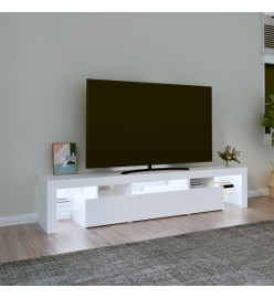 Meuble TV avec lumières LED Blanc 200x36,5x40 cm