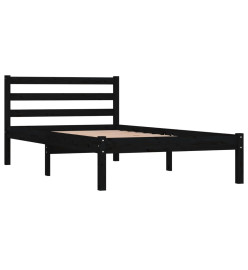 Cadre de lit Bois de pin massif 90x190 cm Noir simple