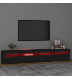 Meuble TV avec lumières LED Noir 240x35x40 cm