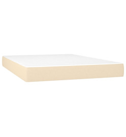 Lit à sommier tapissier avec matelas Crème 140x190 cm Tissu