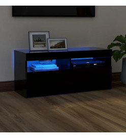 Meuble TV avec lumières LED noir 90x35x40 cm