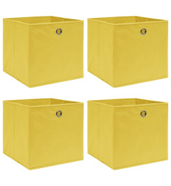 Boîtes de rangement 4 pcs Jaune 32x32x32 cm Tissu