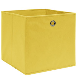 Boîtes de rangement 4 pcs Jaune 32x32x32 cm Tissu