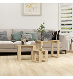 Tables gigognes 3 pcs Chêne sonoma Bois d'ingénierie