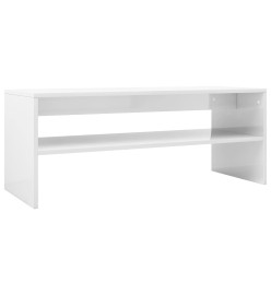Table basse Blanc brillant 100 x 40 x 40 cm Aggloméré