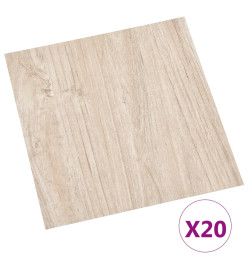 Planches de plancher autoadhésives 20 pcs PVC 1,86 m² Marron