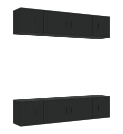 Ensemble de meubles TV 6 pcs Noir Bois d'ingénierie