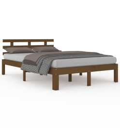 Cadre de lit Marron miel Bois massif 140x200 cm