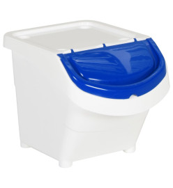 Poubelles empilables avec couvercles 3 pcs blanc PP 78 L