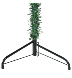 Demi sapin de Noël artificiel mince avec support Vert 180 cm