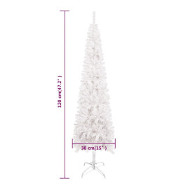 Sapin de Noël étroit Blanc 120 cm