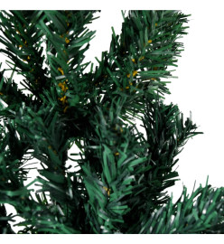 Demi sapin de Noël artificiel mince avec support Vert 240 cm