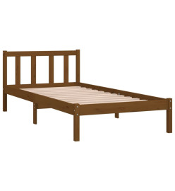 Cadre de lit Marron miel Bois de pin massif 100x200 cm