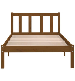 Cadre de lit Marron miel Bois de pin massif 100x200 cm
